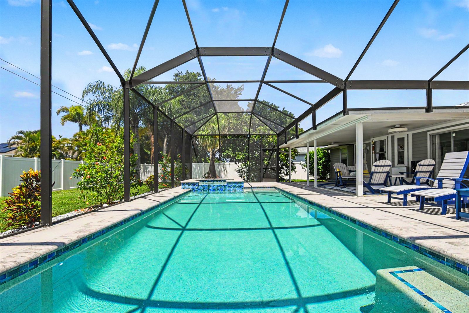 Screened pool and lanai at a Cape Coral vacation home